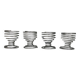 4 vintage stainless steel spiral egg cups from 1970