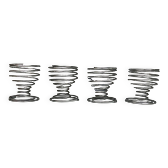 4 coquetiers spirales inox vintage 1970