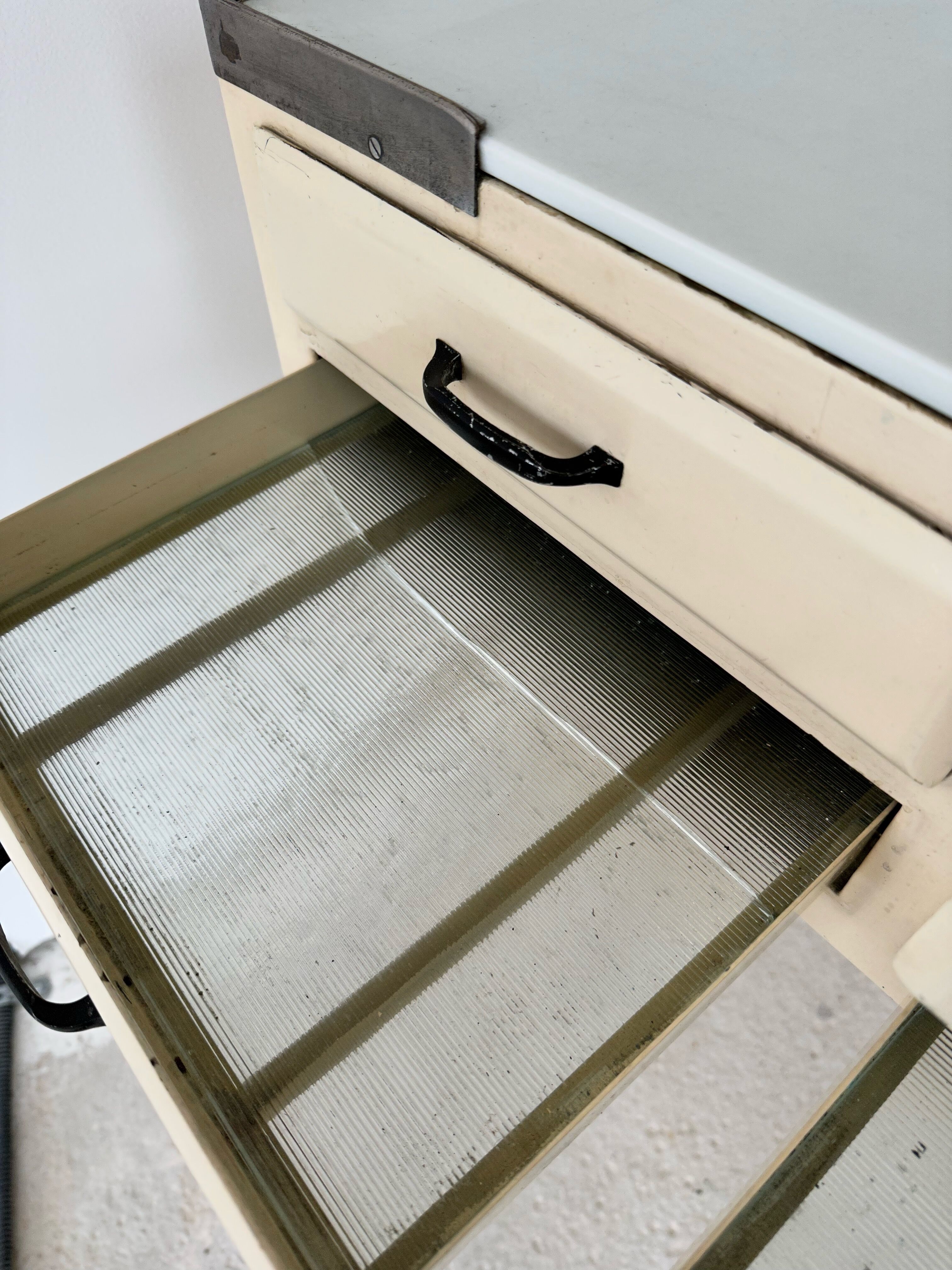 Industrial dentist console furniture of the 50s