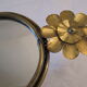 Mirror brutalist copper sculpture golden flower 1960 1970
