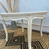 Table basse ronde avec cannage