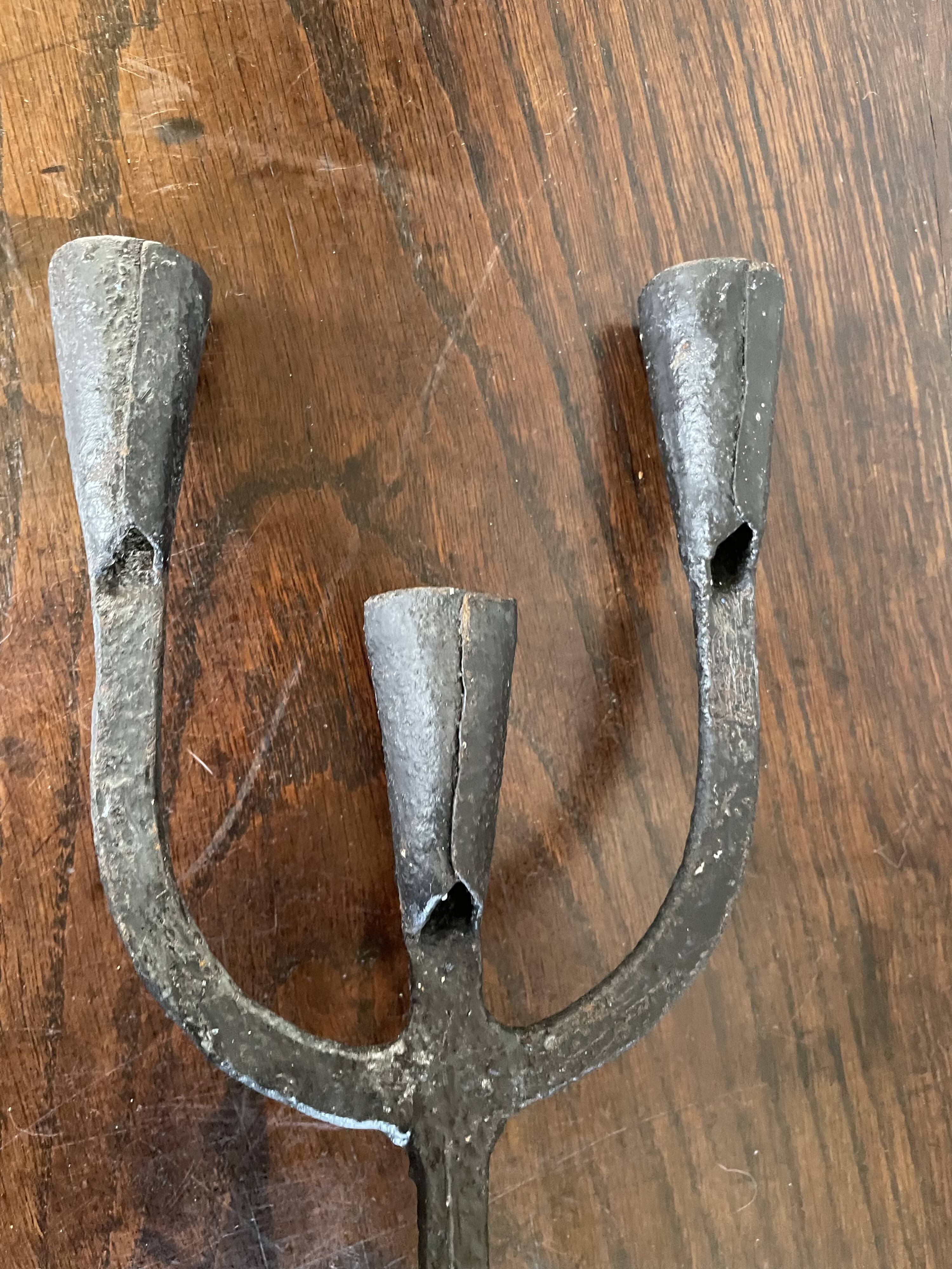 Wrought iron candlesticks