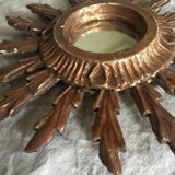 Gilded wood sun mirror, 60s