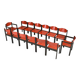 Italian postmodern stacking chairs in Sottsass style, Italy, 1970s, set of 14