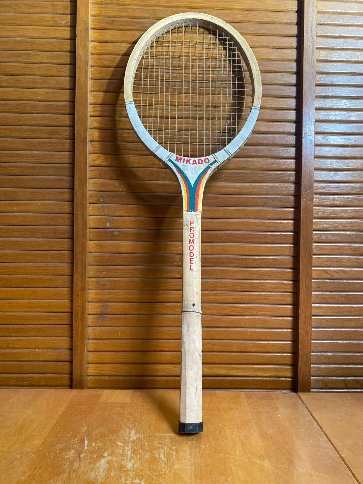 Vintage wooden tennis racket mikado promodel sports