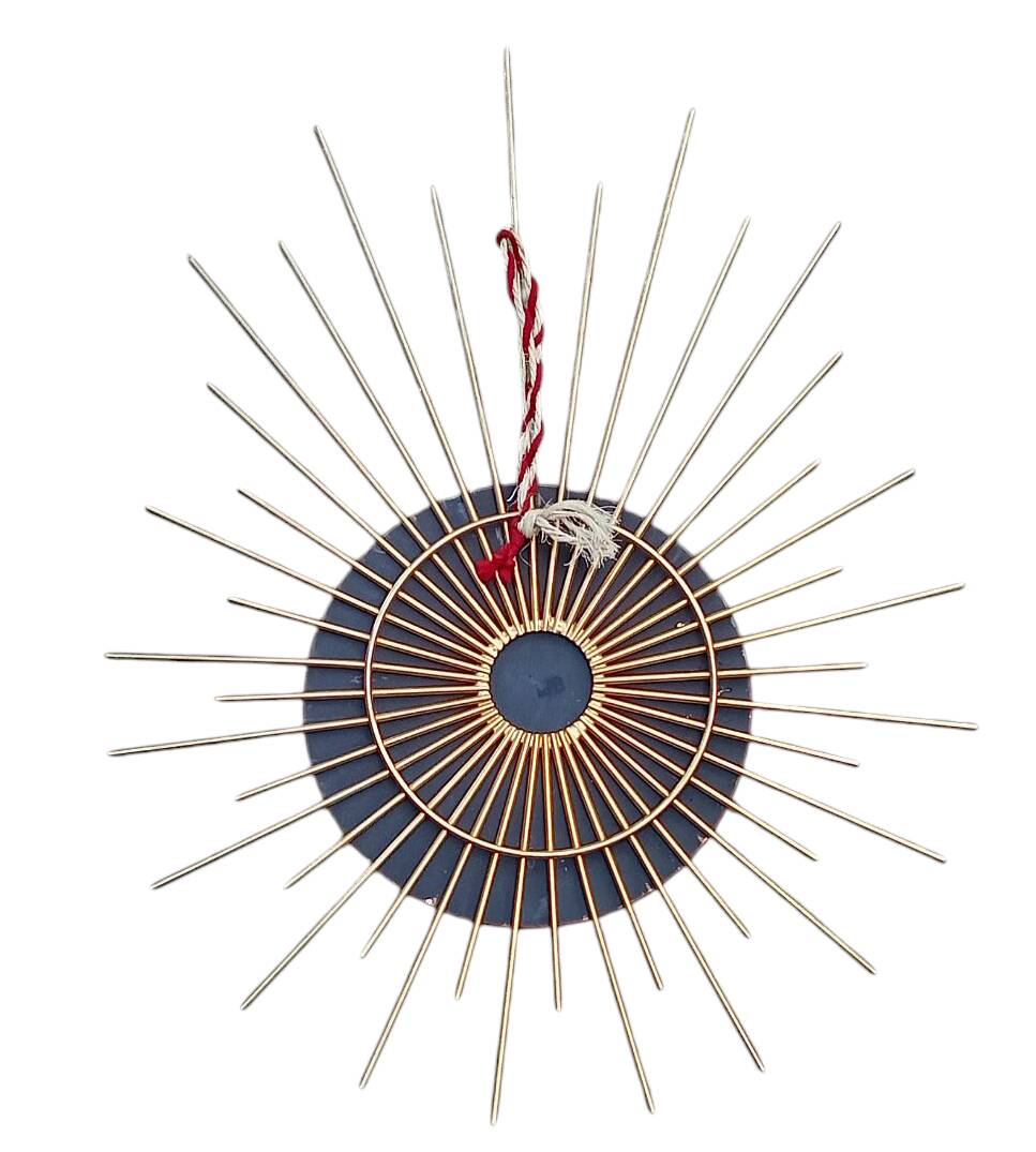 Miroir soleil métal doré