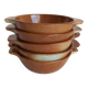 5 vintage stoneware bowls with handles, France
