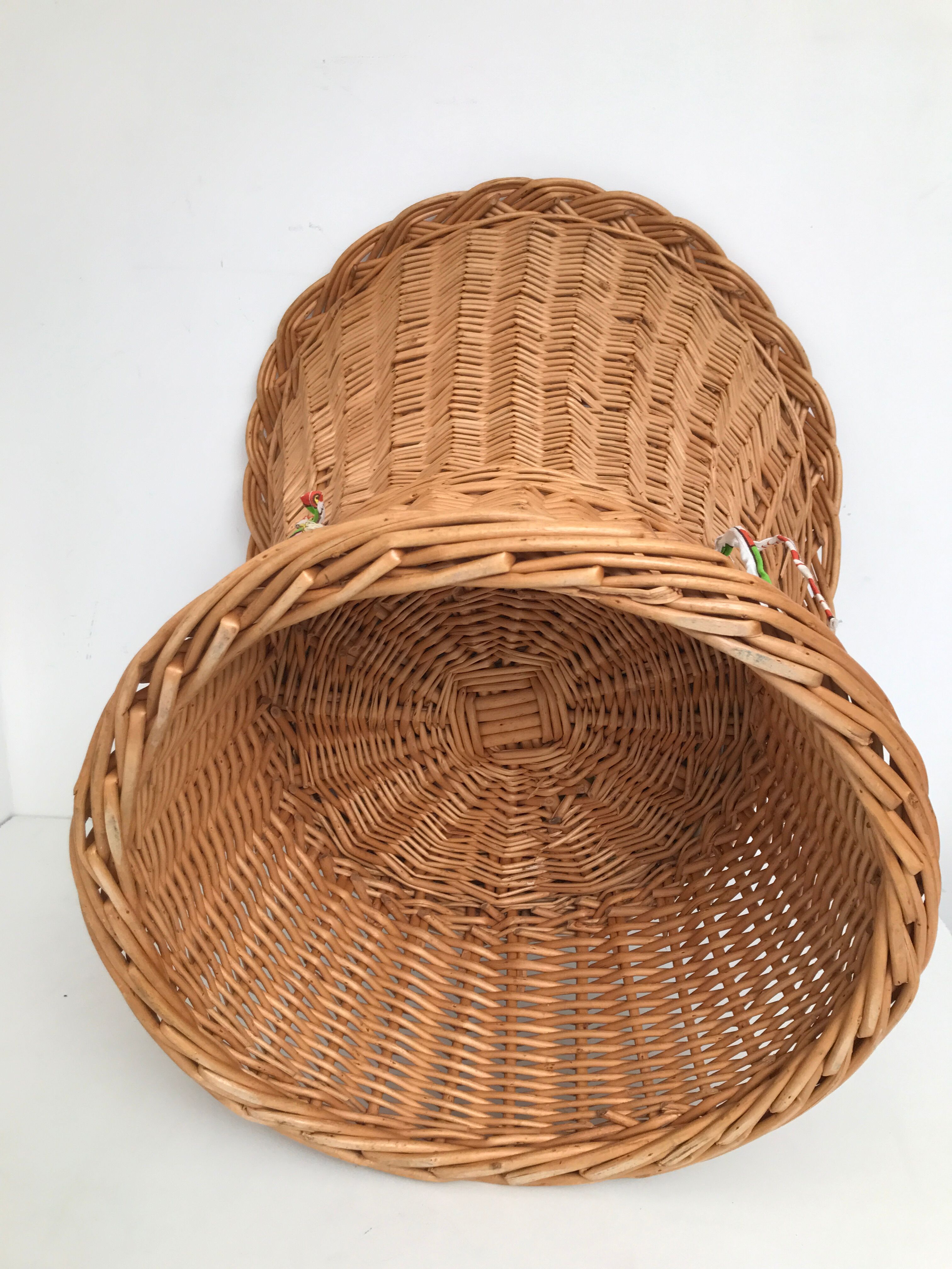 Fauteuil en osier tressé années 50/60