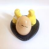 Set salt pepper mustard ceramic 60s