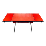 Vintage red formica table from the 60s with extensions