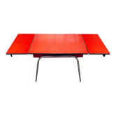 Vintage red formica table from the 60s with extensions