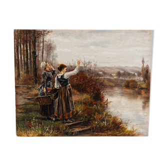 Huile sur panneau, XIXème siècle