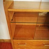 Bibliothèque commode vitrée vintage