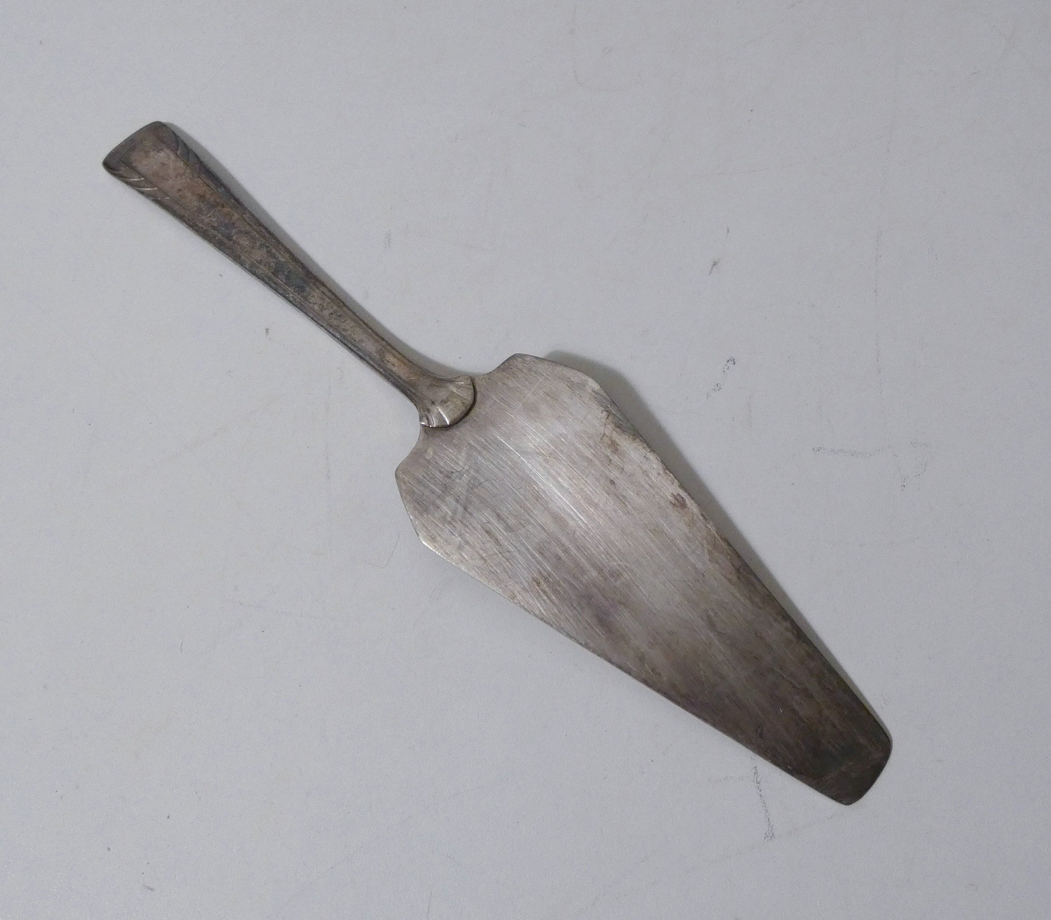 antique silver-plated cake server in its box