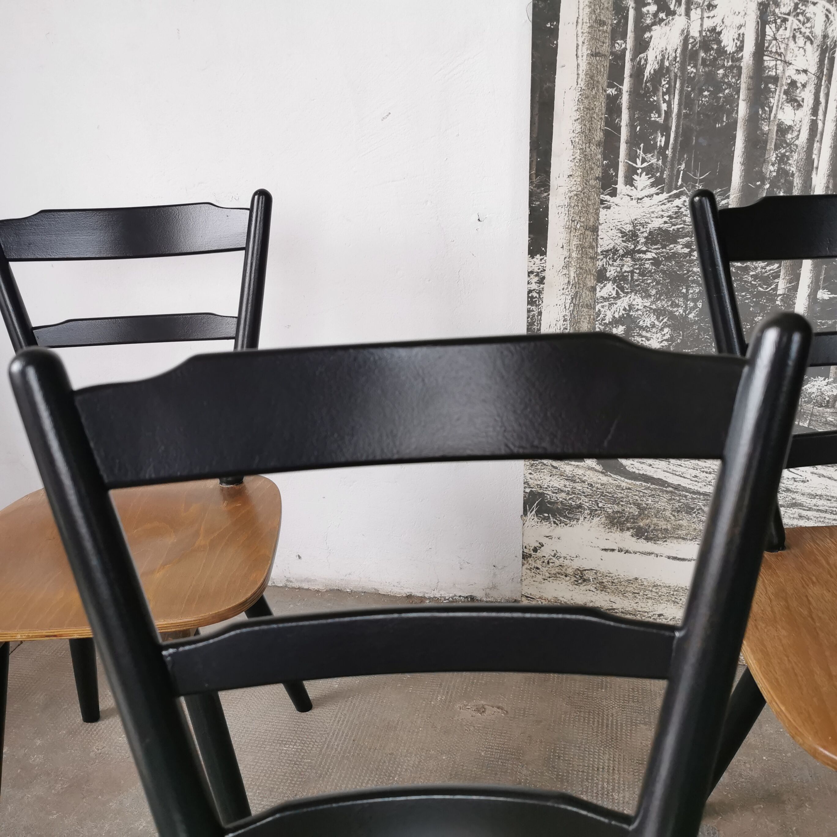 Set of 6 Scandinavian style bar chairs 1960/70