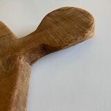 Mirror cubist shape in raw wood Formentera 1970