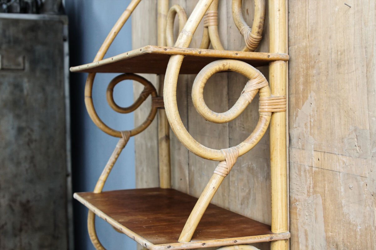 Vintage rattan shelf