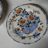 Gien. earthenware service part, rooster and peony model. 38 pieces