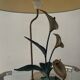 Vintage lamp in travertine and bronze 70s