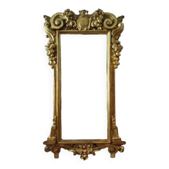 Grand cadre miroir ancien bois doré début 19ème siècle italie