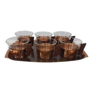 Set of glasses with a tray, Schott Mainz, Jenaer Glas, Germany, 1960s.