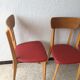 Set of 5 vintage wood and leatherette chairs