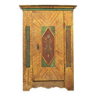 Painted Folk Art Bridal Cupboard