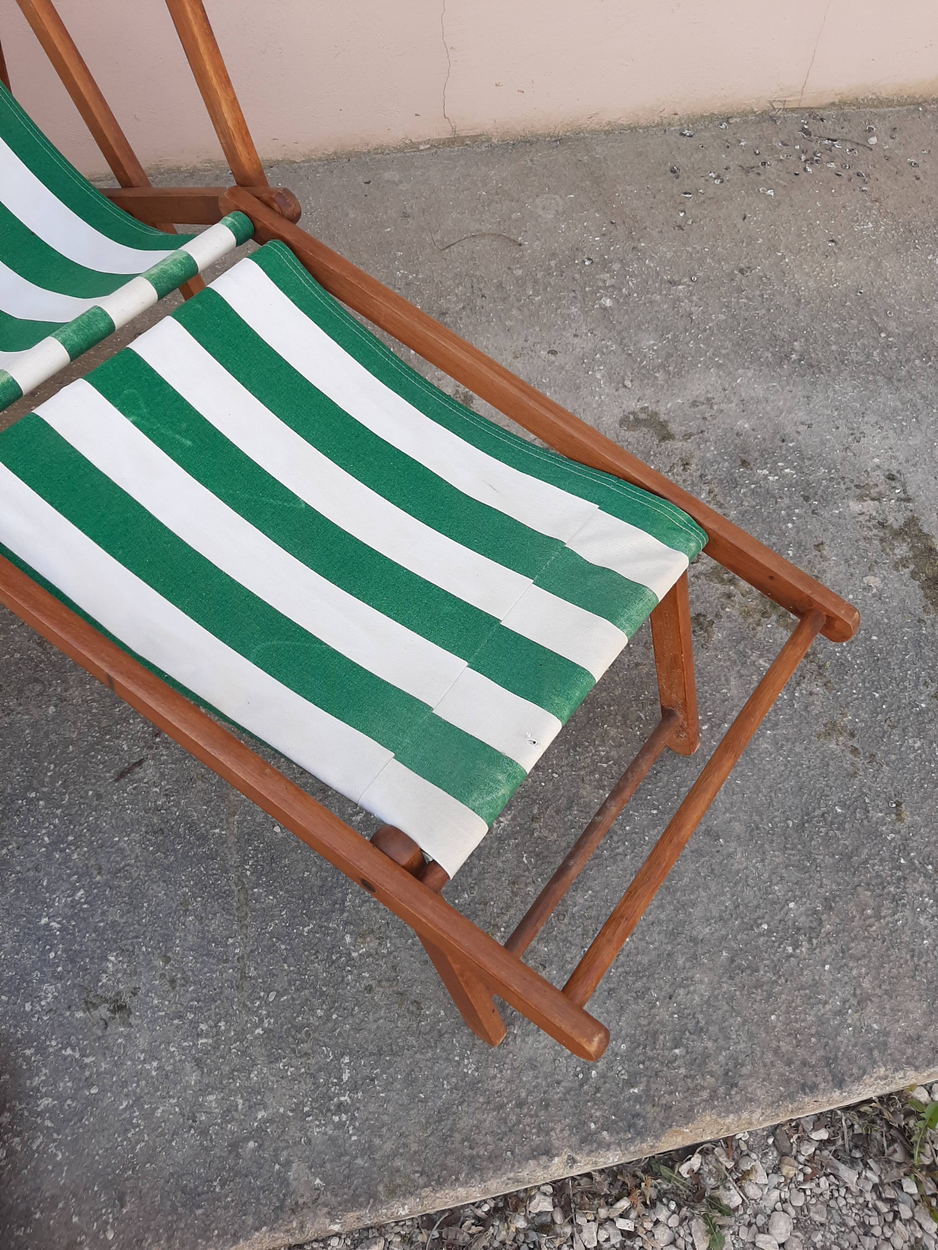 Pair of Chilean vintage sunbeds