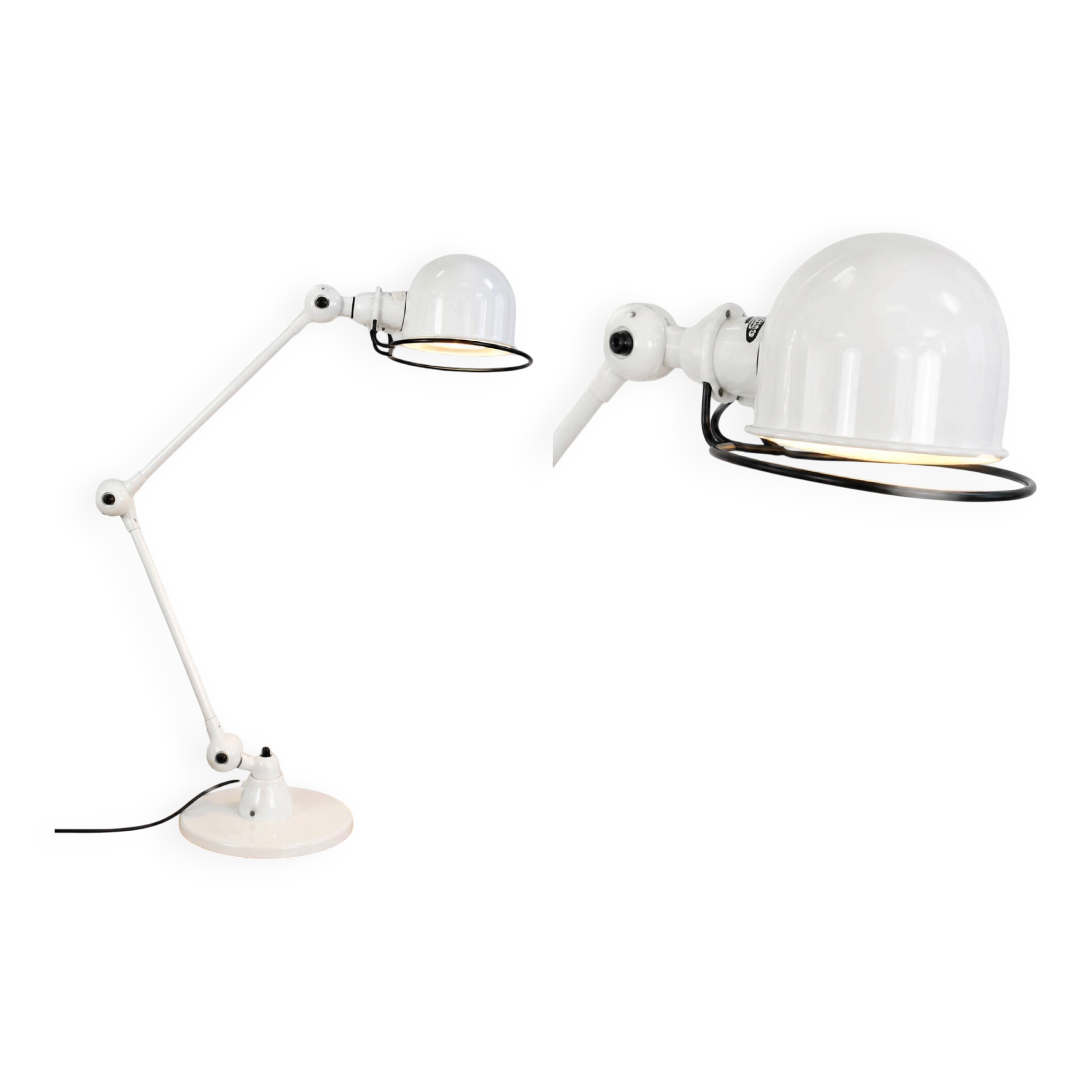 Jieldé Loft D6440 white articulated table lamp – Industrial design