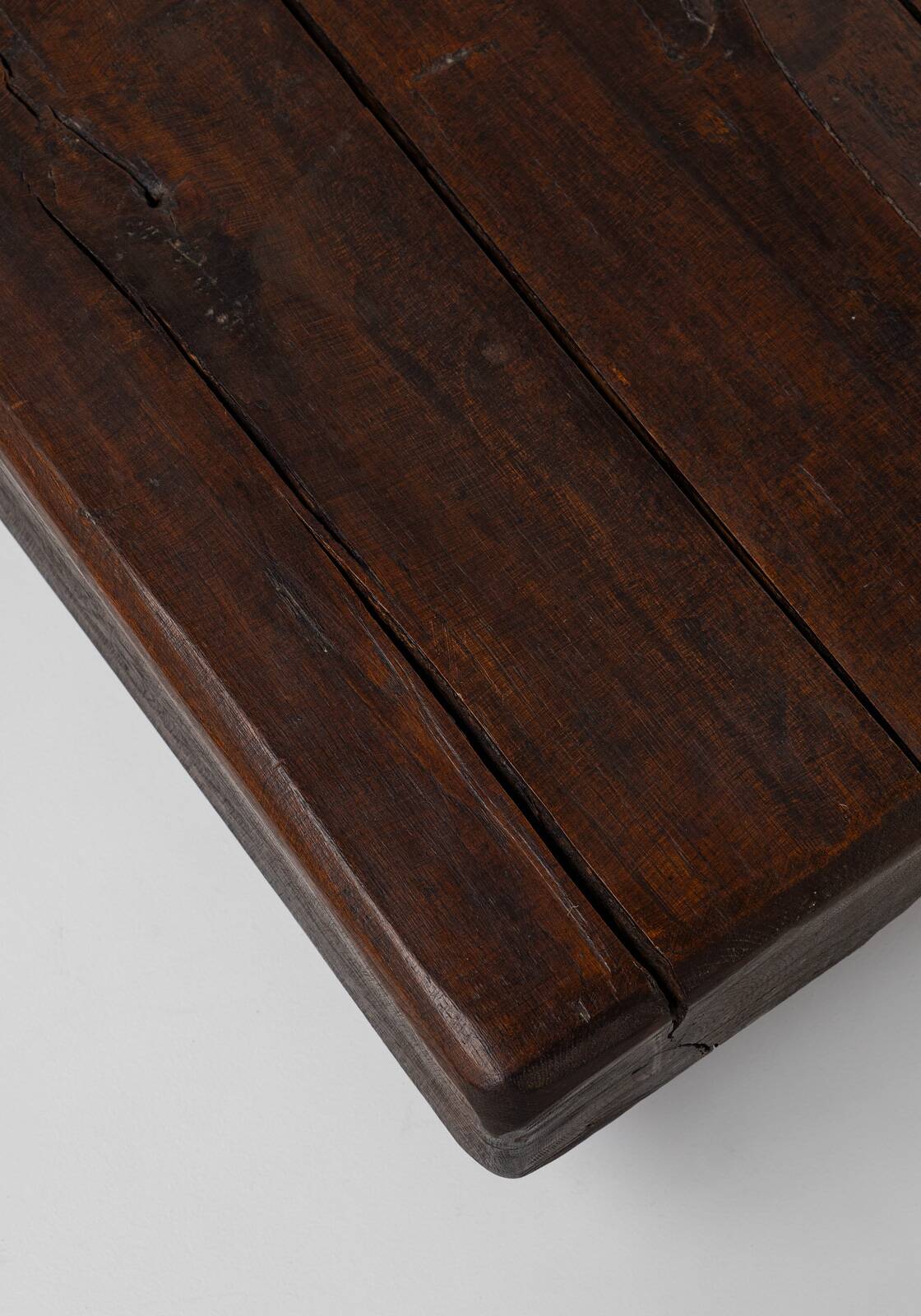 Rustic coffee table in solid oak, Wabi Sabi, France, 1950s