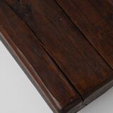 Rustic coffee table in solid oak, Wabi Sabi, France, 1950s