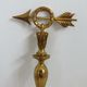Pair of double wall lamps directoire style Lucien Gau in solid bronze gilded with bright gold