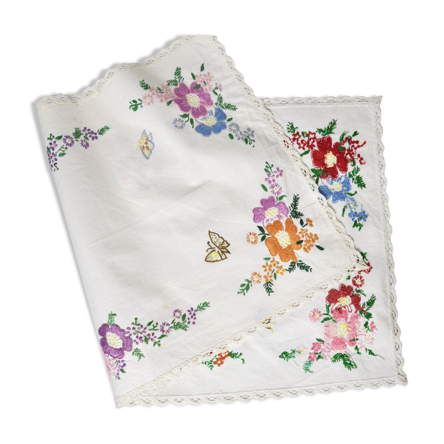 Hand embroidered napperon