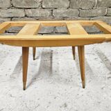 Small opaque black glass coffee table 1960