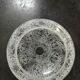 Abat jour verre givré gravé motifs vintage 1970