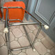 Duo of chair and stool 1970 orange and chromes