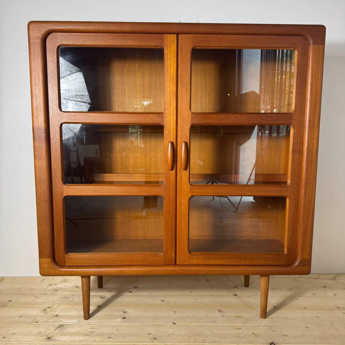 Teak bookcase with glass doors, Denmark 1960