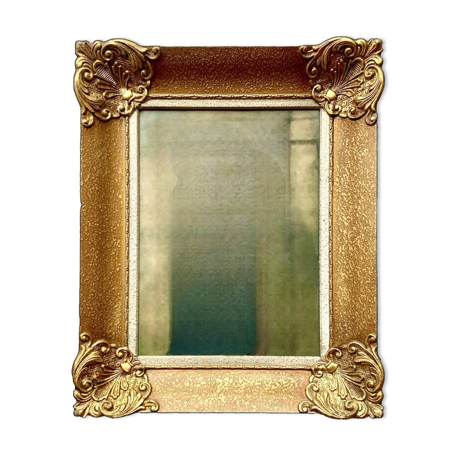 Old wall frame in carved gilded wood