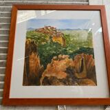 Ancienne peinture jean laville st germain roussillon + cadre bois