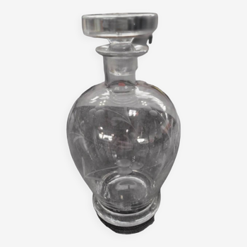 Vintage engraved glass carafe