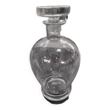 Vintage engraved glass carafe