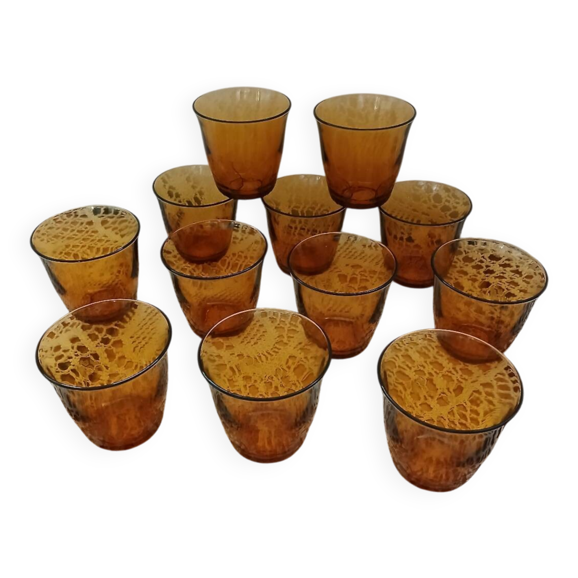 12 antique Vereco water glasses