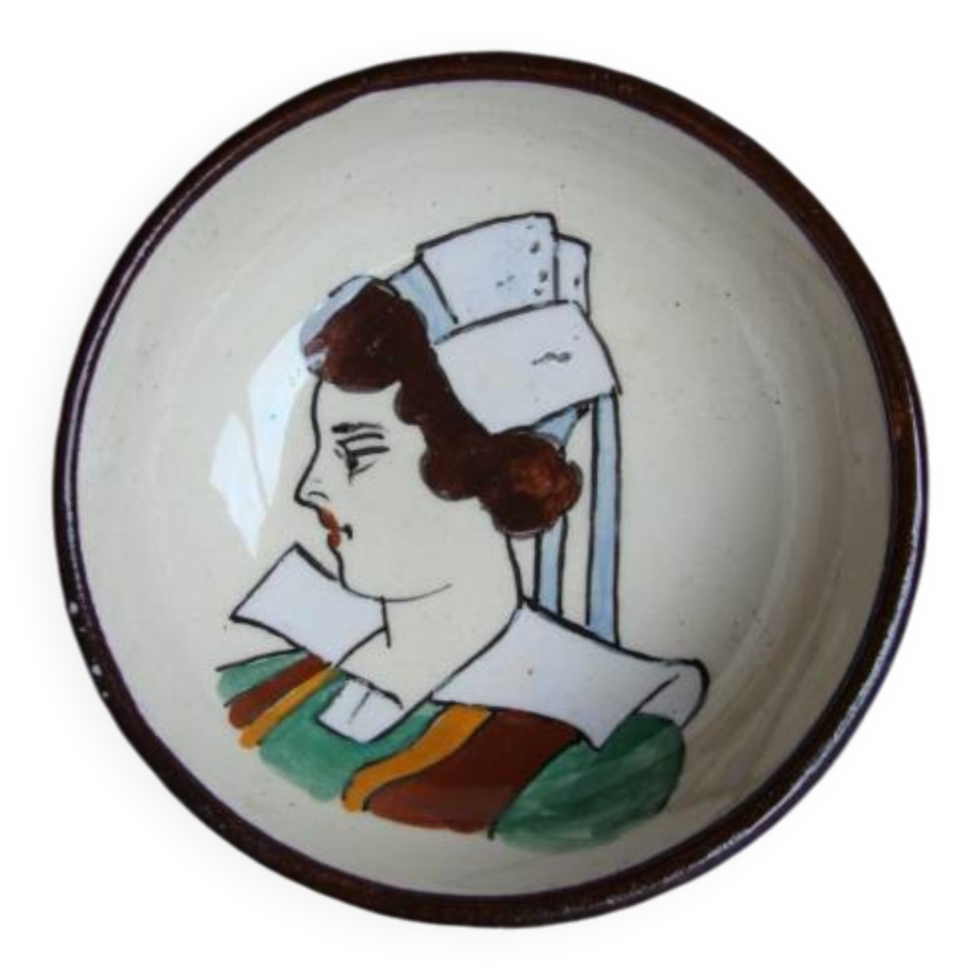 Vintage Quimper earthenware bowl