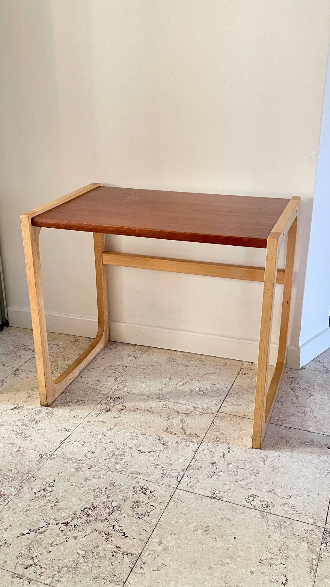 Table basse bois exotique vintage