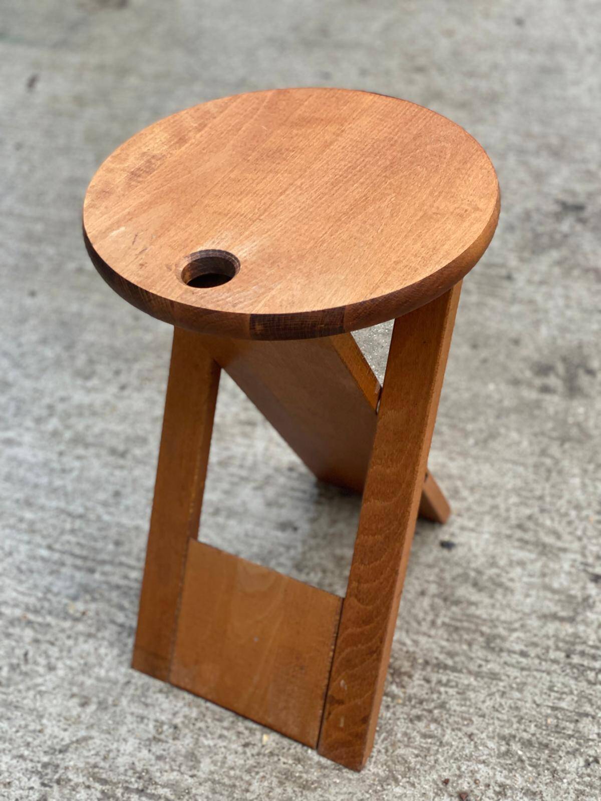 Tabouret pliable Suzy en hêtre massif par Adrian Reed 1980