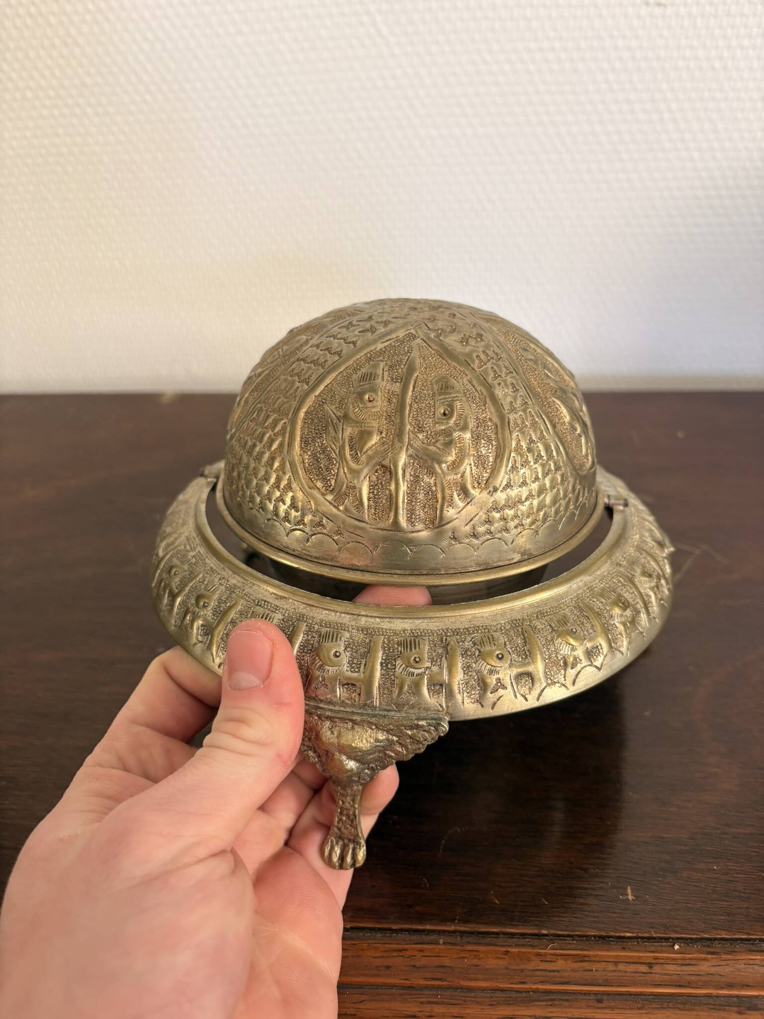 Ancien Plat Service Beurre Caviar Perse Persan Oriental