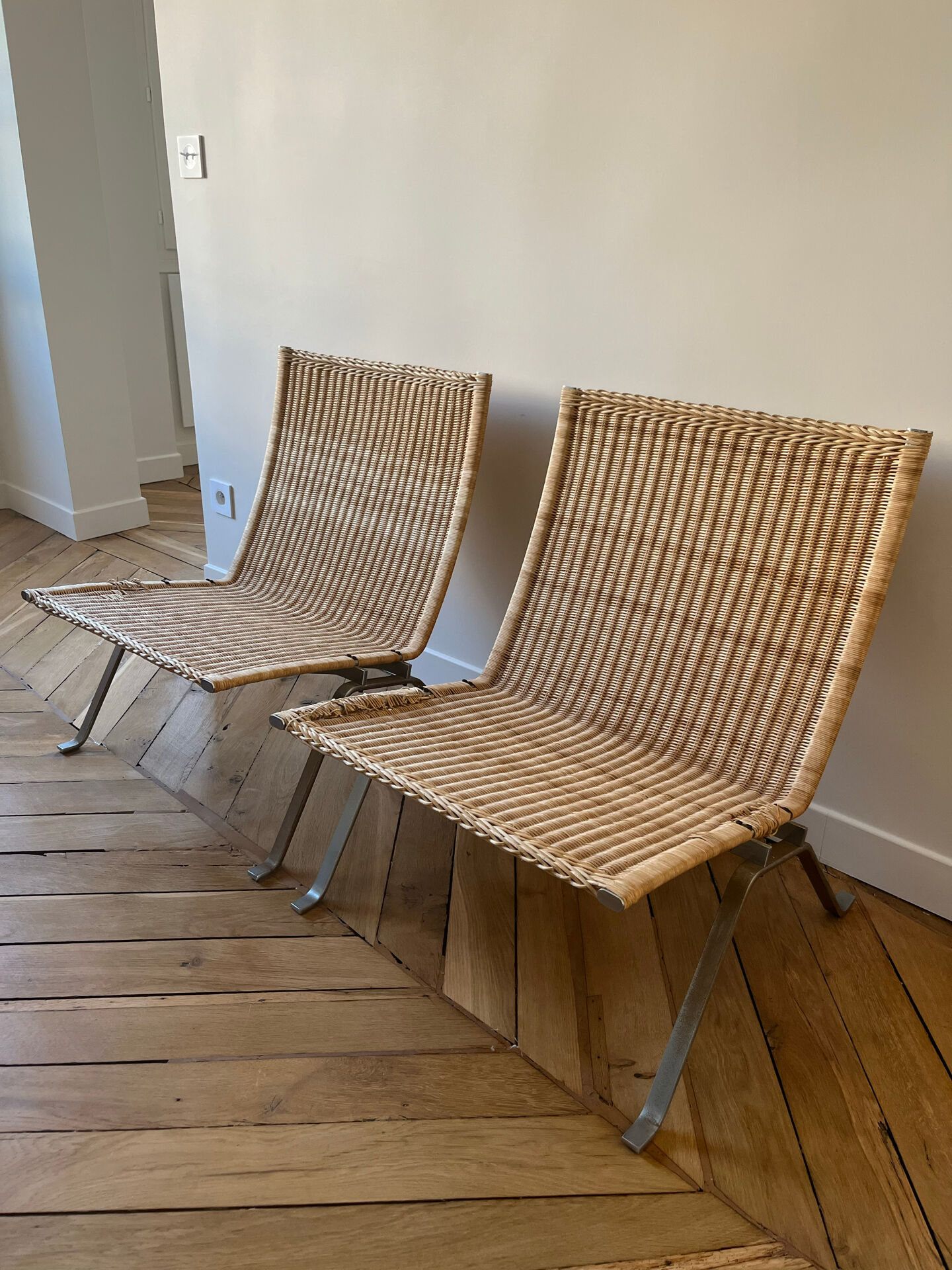 Paire de PK22 osier Fritz Hansen