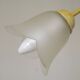French vintage chandelier with 3 lights in leaf green metal and glass shades 5516