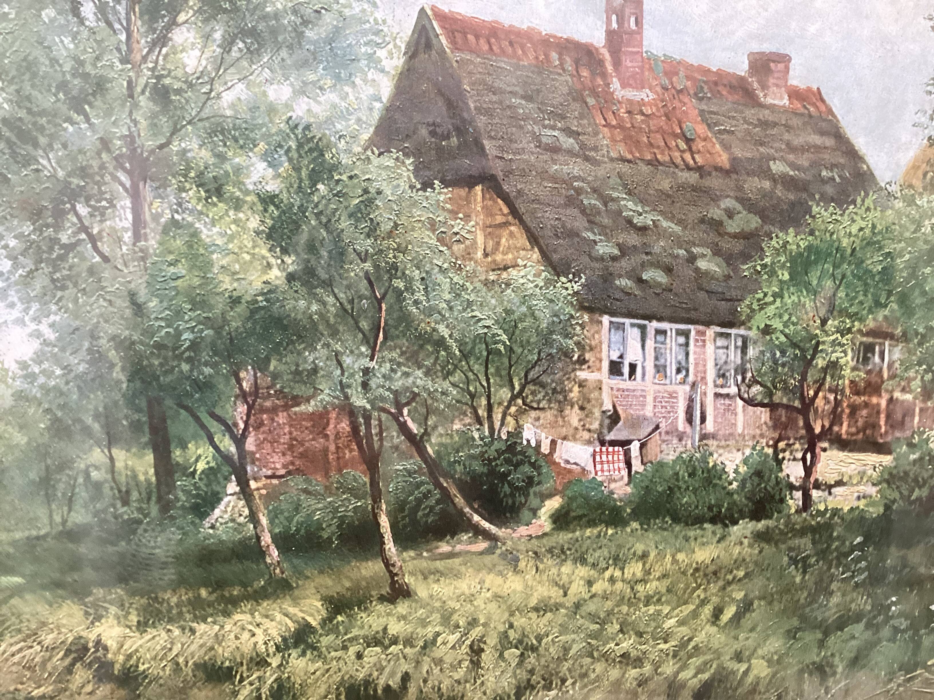 Oil painting on isorel signed M. Höpflinoer, Impressionist.