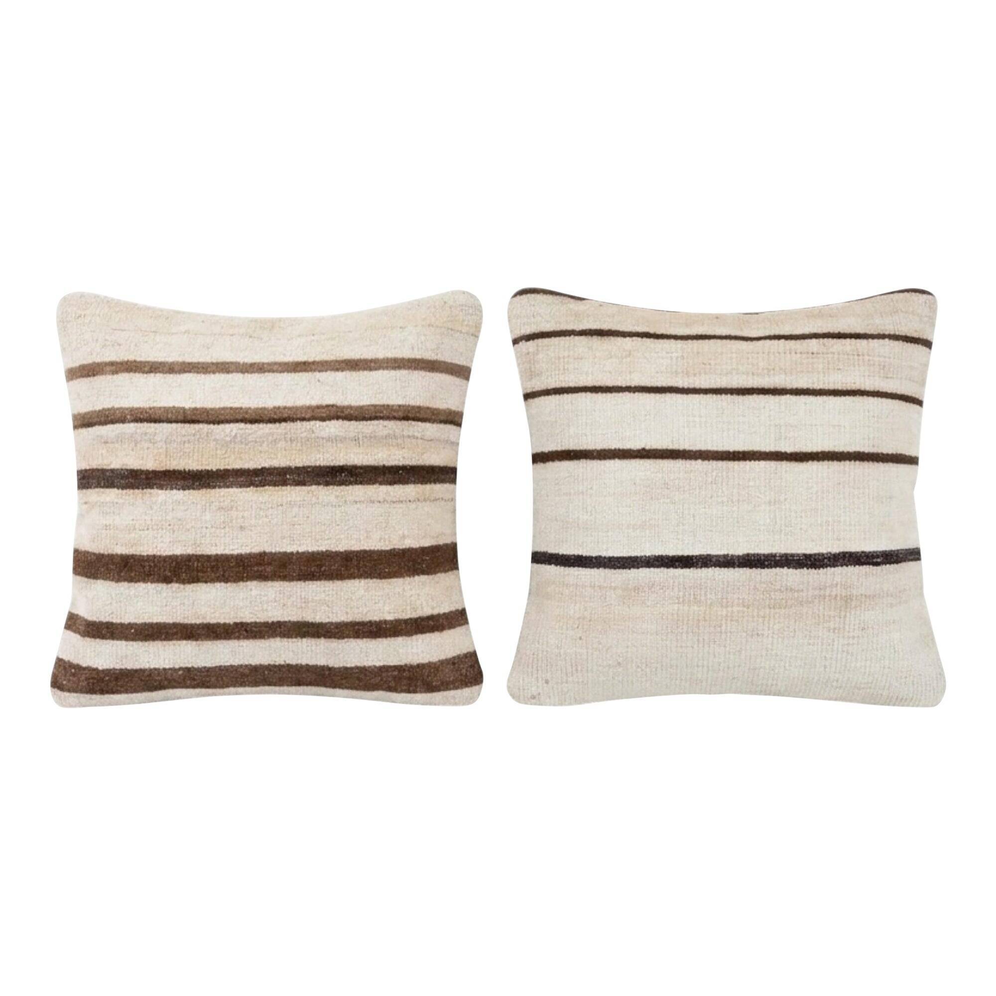 Set of 2 vintage kilim cushion covers 48x51 cm